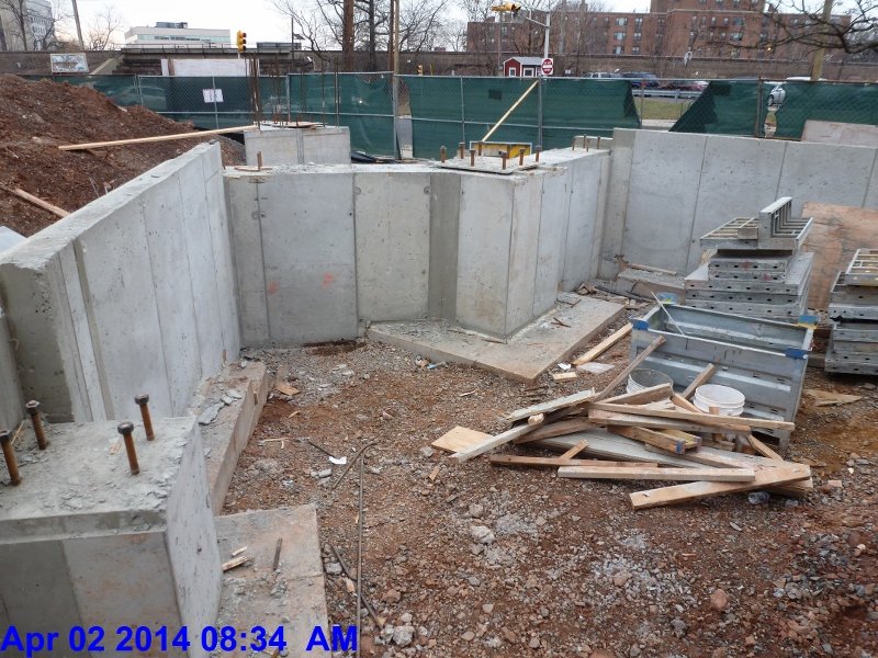Finished stripping the Foundation wall forms at Monumental Stairs Facing South (800x600)